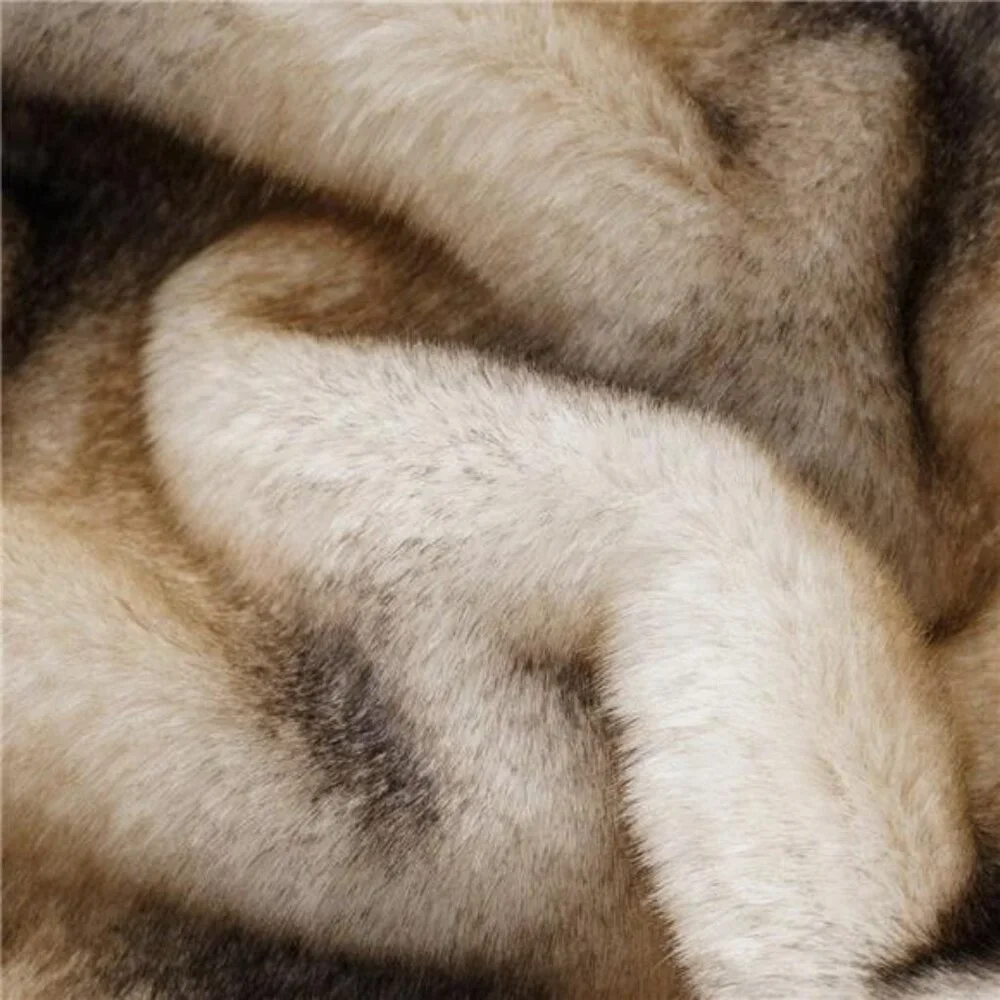 NEW West Elm Boho Brown Faux Fur Thick Mink Throw Blanket Bedding - 60